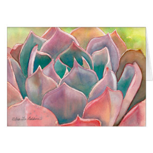 Echeveria waterverf Card van Debra Lee Baldwin