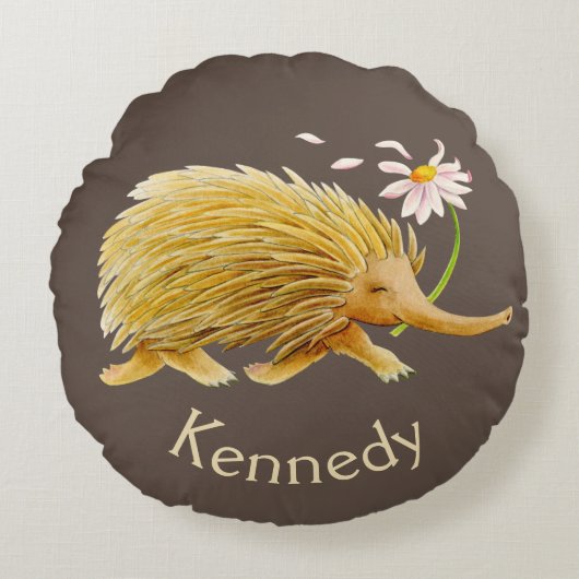 Echidna aquarelle coussin d'art lunatique (Devant)