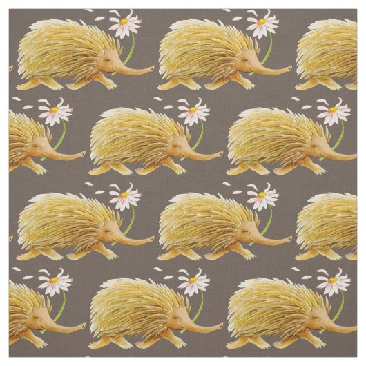 Echidna aquarelle whimsy tissu de pépinière motif (Échantillon)