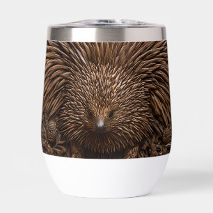 Echidna australienne sculptée en bois