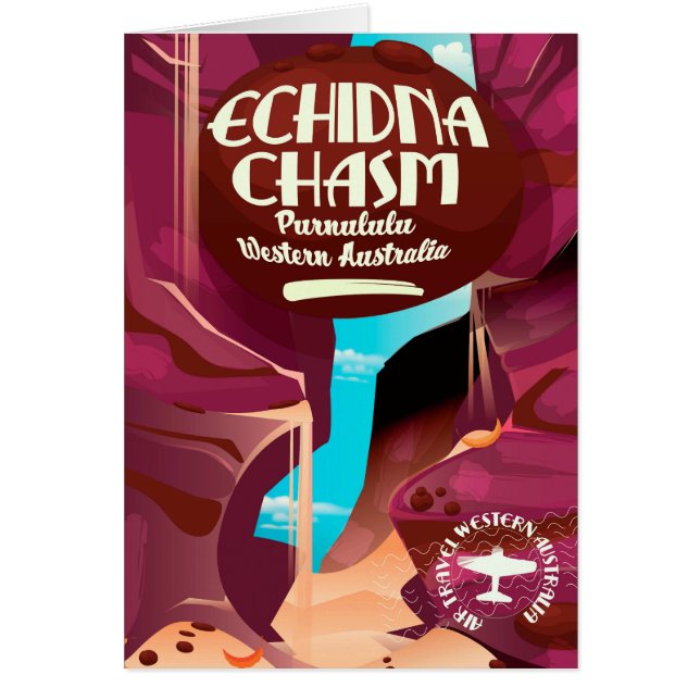 Echidna Chasm cartoon reisposter (Voorkant)