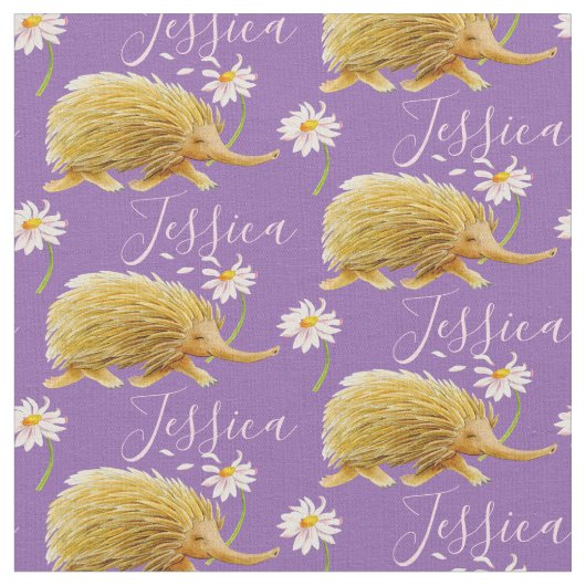 Echidna daisy art tissu à motif animal (Fermer)