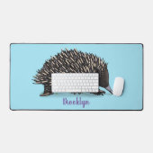 Echidna mignonne avec dessin animé d'abeille (Clavier et souris)