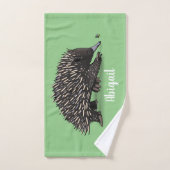 Echidna mignonne avec dessin animé d'abeille (Serviette à main)