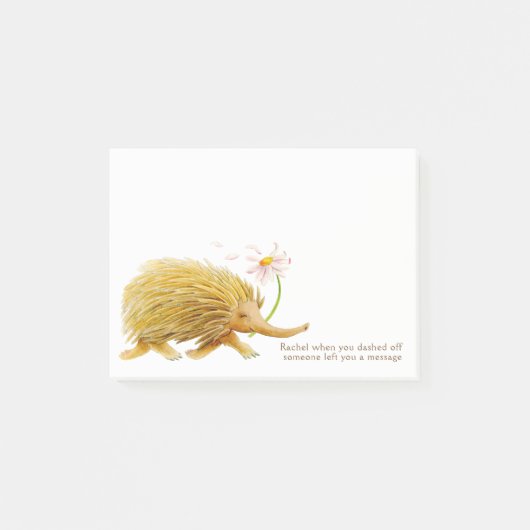 Echidnas grillige waterverf aangepaste post het me post-it® notes (Voorkant)