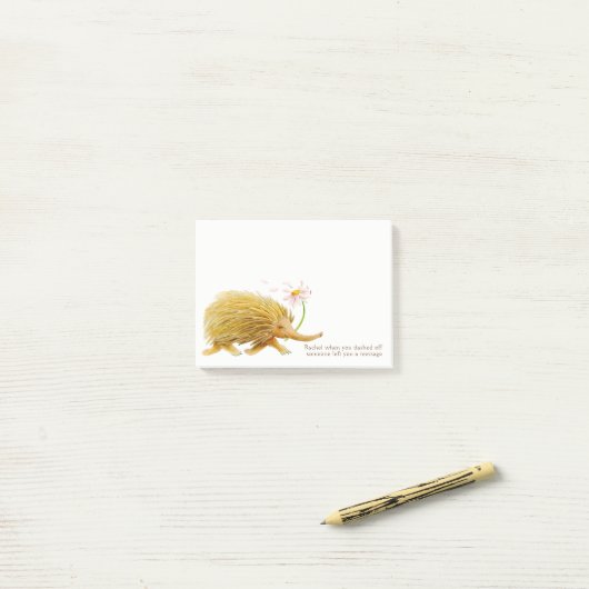Echidnas grillige waterverf aangepaste post het me post-it® notes (Op bureau)