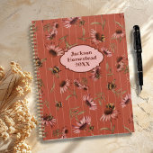 Echinacea-bij Pattern Aangepaste Titel Familie Planner
