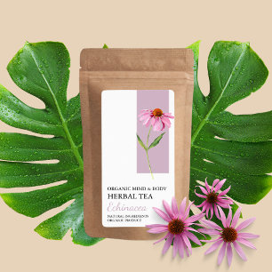 Echinacea bio Étiquette d'entreprise de thé à base