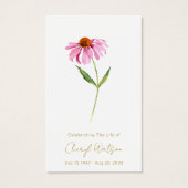 Echinacea | Carte de prière simple pour funéraille (Devant)
