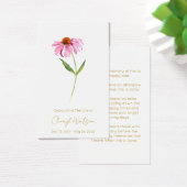 Echinacea | Carte de prière simple pour funéraille (Bureau)