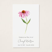 Echinacea | Carte de prière simple pour funéraille (Devant)