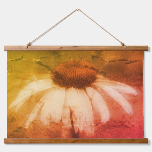 Echinacea Coneflower Daisy Abstract Distress Hangend Wandkleed (Voorkant)