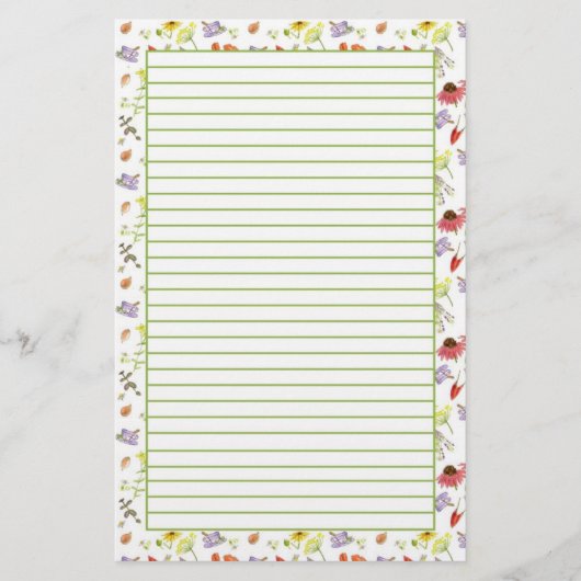 Echinacea knoflook geneeskrachtige kruiden gevoerd briefpapier (Voorkant)