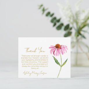 Echinacea   Rouwkaart condoleance  Bedankkaart