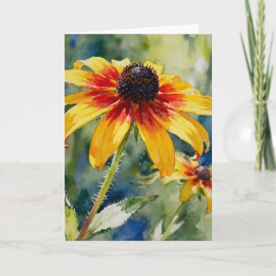 Echinacea Studie C In Aquarel Kaart