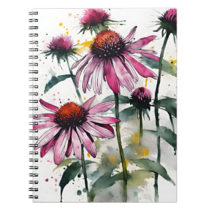 Echinacea - Watercolor bloemen Notitieboek