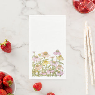 Echinacea Watercolor Botanisch Kunstpapierdoekje Servet