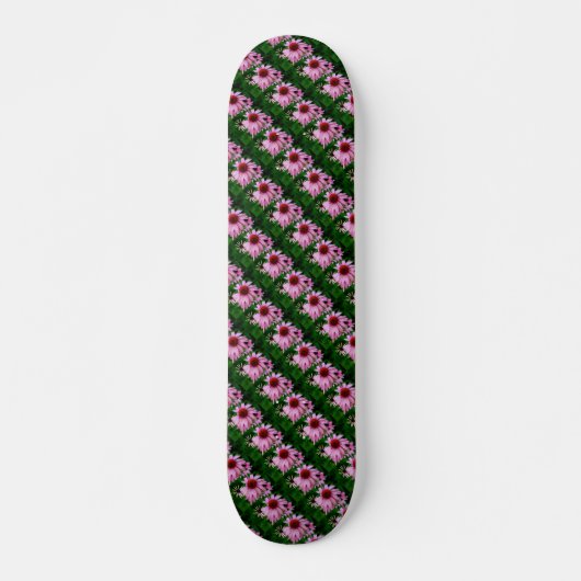 échinacée rose fleurs sur skateboard vert (Devant)