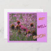 Échinacées Texte personnalisé Carte de vœux de rét (Devant / Derrière)