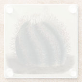 Echinocactus horizontaal thalonius Cactus Onderzet Glazen Onderzetter (Achterkant)