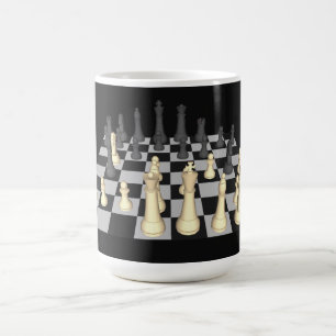 Échiquier avec des pièces d'échecs - tasse fait
