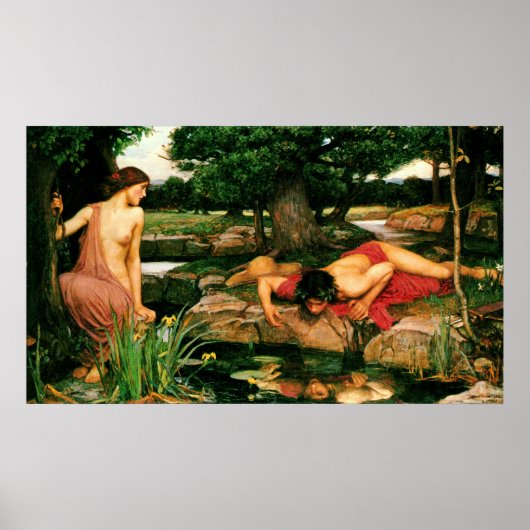 Echo and Narcissus (1903) ~ Fine Art Canvas Poster (Voorkant)