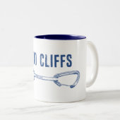 Echo Cliffs California Rock Climbing Quickdraw Tweekleurige Koffiemok (Voorkant rechts)