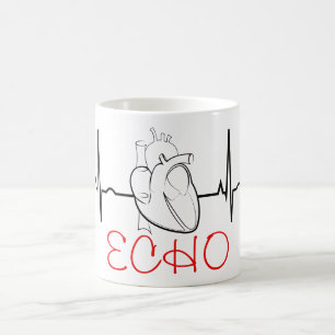 Echo Coffee-Mok met EKG en Realistisch hart Koffiemok
