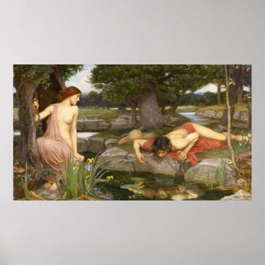 Echo en Narcissus door John William Waterhouse Poster (Voorkant)