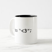 Echo Love PHP HTML Web Designer Developer Tweekleurige Koffiemok (Voorkant links)