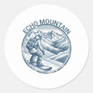 Echo Mountain Colorado Snowboarder Ronde Sticker