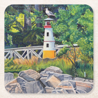 Echo Point Lighthouse Vierkante Kartonnen Onderzetter