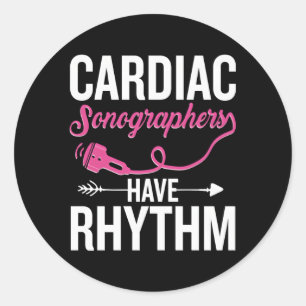 ECHO Sonograaf Cardiografie Ultrasound Tech Kaart Ronde Sticker