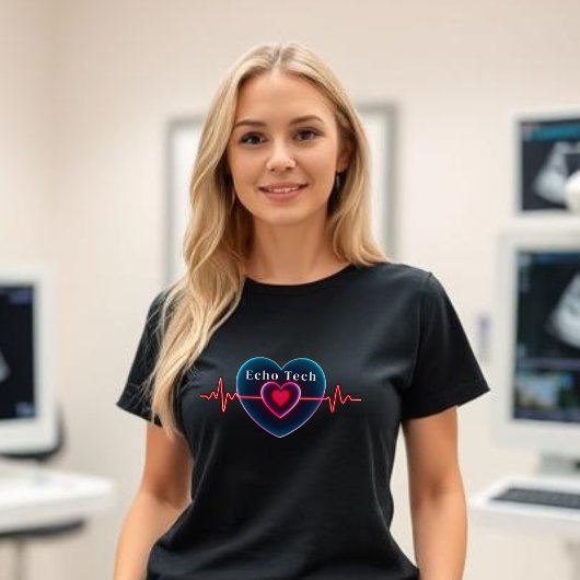 Echo Tech | hartslag | Hart met ECG T-shirt