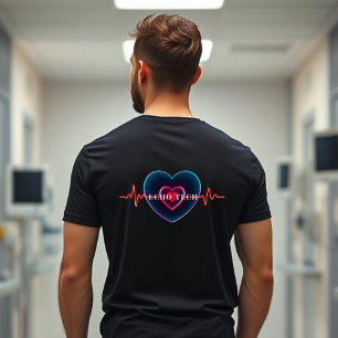 Echo Tech Hartslag Hart met EKG T-shirt