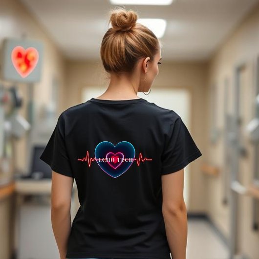 Echo Tech | Heartbeat | Heart with EKG T-shirt