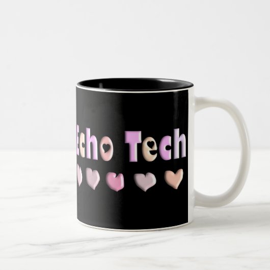 Echo Tech PINK HEARTS Design Giften Tweekleurige Koffiemok (Rechts)