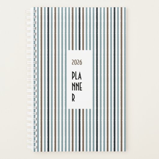 Echo Trails 2026 Planner – Blue Stripes (Devant)