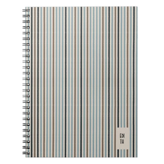 Echo Trails Blue/Natural Stried Journal (Devant)