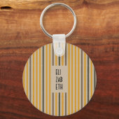 Echo Trails Custom Metal Keyring – Mosterdgeel Sleutelhanger (Achterkant)