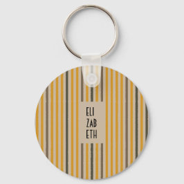 Echo Trails Custom Metal Keyring – Mosterdgeel Sleutelhanger