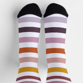 Echo Trails Gestreepte Duurzame Sokken - Roze tint