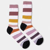 Echo Trails Gestreepte Duurzame Sokken - Roze tint (Rechts)