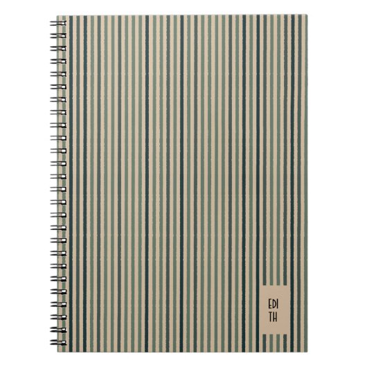 Echo Trails Matcha Green Stried Journal (Devant)