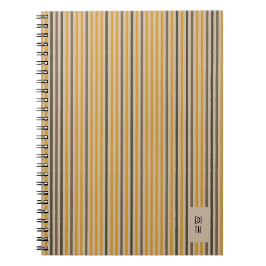 Echo Trails Mustard & Neutral Stried Journal (Devant)