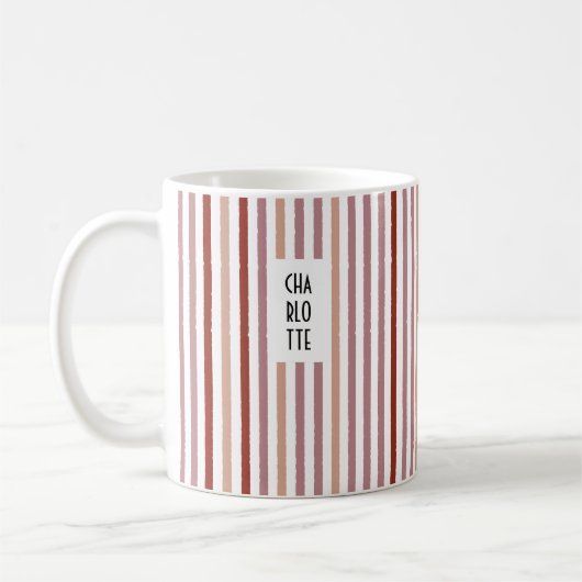 Echo Trails Nom Personnalisé Mug - Bandes Roses (Gauche)