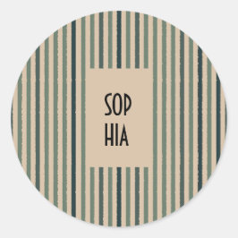 Echo Trails Ronde Stickers – Matcha Green Stripes