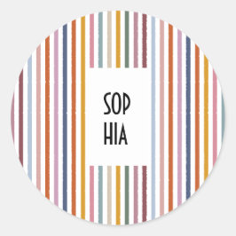 Echo Trails Ronde Stickers – Multicolor Stripes