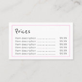 "Echoes" Accountant Price Cards Visitekaartje (Achterkant)