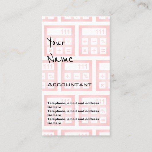 "Echoes" Accountant Price Cards Visitekaartje (Voorkant)